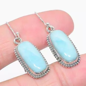 Серьги из чистого серебра 925 пробы с драгоценным камнем Natural Republic Ларимар 1,50 дюйма F5e88