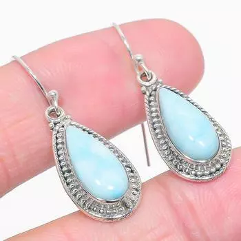 Серьги из чистого серебра 925 пробы с драгоценным камнем Natural Republic Ларимар 1,50 дюйма g2g90