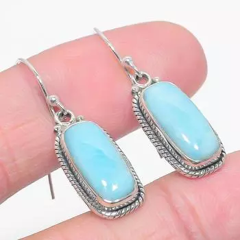 Серьги из чистого серебра 925 пробы с драгоценным камнем Natural Republic Ларимар 1,50 дюйма t6t20