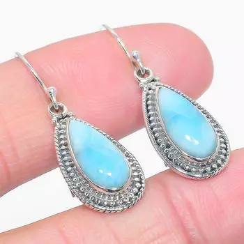 Серьги из чистого серебра 925 пробы с драгоценным камнем Natural Republic Ларимар 1,50 дюйма B1B32