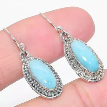 Серьги из чистого серебра 925 пробы с драгоценным камнем Natural Republic Ларимар 1,50 дюйма Z6G32