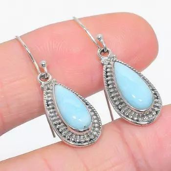 Серьги из чистого серебра 925 пробы с драгоценным камнем Natural Republic Ларимар 1,50 дюйма N5d71