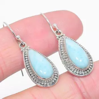 Серьги из чистого серебра 925 пробы с драгоценным камнем Natural Republic Ларимар 1,50 дюйма N6I29