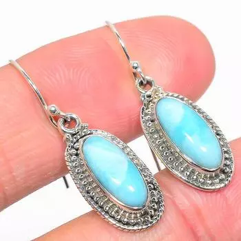 Серьги из чистого серебра 925 пробы с натуральным ларимаром, 1,50 дюйма, U7l34