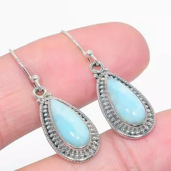 Серьги из чистого серебра 925 пробы с драгоценным камнем Natural Republic Ларимар 1,50 дюйма W6u10