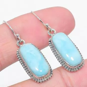 Серьги из чистого серебра 925 пробы с драгоценным камнем Natural Republic Ларимар 1,50 дюйма J6I42