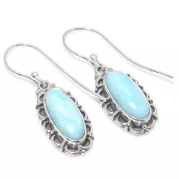 Серьги из чистого серебра 925 пробы с драгоценным камнем Natural Republic Ларимар 1,25 дюйма K3p73