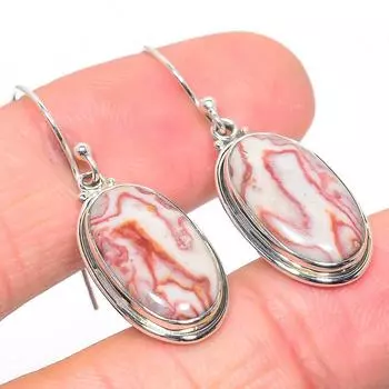 Серьги из чистого серебра 925 пробы с натуральным драгоценным камнем Rosetta Jasper 1,50 дюйма e1F39