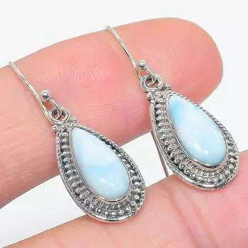 Серьги из чистого серебра 925 пробы с драгоценным камнем Natural Republic Ларимар 1,50 дюйма H4F82