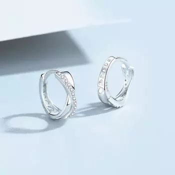 Серьги из чистого серебра 999 пробы с крестом из циркония, изящные серьги с простым индивидуальным дизайном, серьги-кольца для пирсинга ушей 999