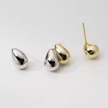 Серьги из чистого серебра S925 с английскими буквами и ландшафтным рисунком в виде капель воды, компактные женские серьги