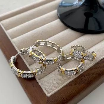 Серьги из циркония Новые популярные серьги Женские легкие роскошные модные серьги в иностранном стиле Высококачественные серьги в стиле знаменитостей