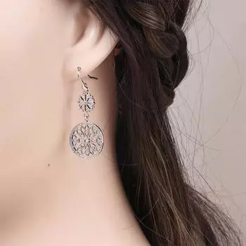 Серьги из циркония в богемном этническом стиле, полые цветы, ожерелье с бриллиантами, круглый ловец снов, легкие роскошные ювелирные изделия 14k