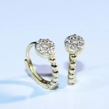 Серьги из циркония, высококачественные круглые белые циркониевые серьги-кольца из серебра 925 пробы с золотым покрытием золотой