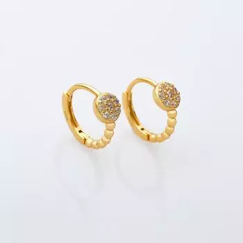 Серьги из циркония, высококачественные круглые белые циркониевые серьги-кольца из серебра 925 пробы с золотым покрытием золотой