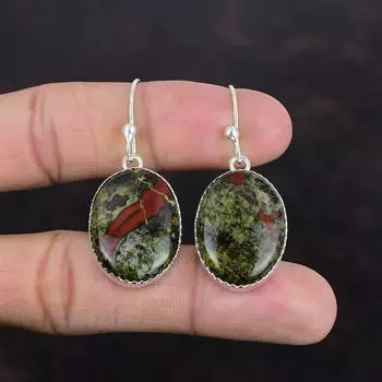 Серьги из драконьего кровавого камня, серьги из стерлингового серебра 925 пробы, ювелирные изделия ручной работы, серьги из натурального драгоценного камня, достойные ювелирные изделия, серьги-подвески, подарки для женщин