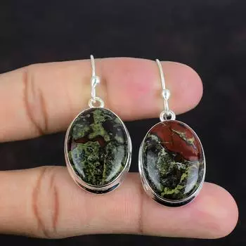 Серьги из драконьего кровавого камня, серьги из стерлингового серебра 925 пробы, уникальные ювелирные изделия, серьги из настоящего драгоценного камня, замечательные висячие серьги, подарки для нее