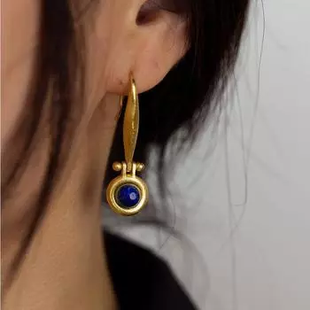 Серьги из египетского лазурита марки Mihmily, полные ретро-роскоши