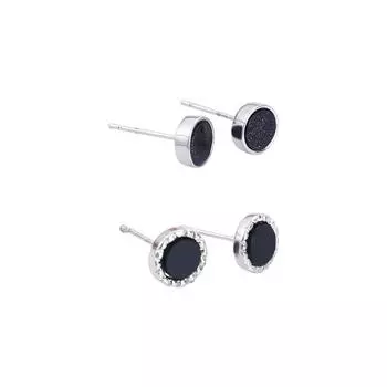 Серьги из фиолетового песчаника для мужчин, модные ювелирные изделия, серьги-гвоздики из черного агата, серьги в корейском стиле A-Purple Sand Stone