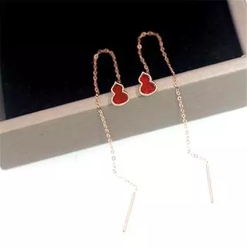 Серьги из фиолетового золота 585 пробы, серьги из золота цвета тыквы с розовым покрытием, длинные женские серьги, простой темперамент