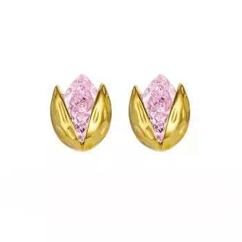 Серьги из фисташкового серебра 925 пробы, легкие роскошные серьги с желтыми розовыми бриллиантами неправильной формы 18 карат, серьги Doudou из премиального циркона 925 Silver