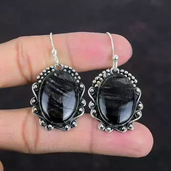 Серьги из гиперстена, настоящие драгоценные камни, серьги новейшего дизайна, ювелирные изделия ручной работы, серьги из стерлингового серебра 925 пробы, изящные ювелирные изделия, подарки для женщин