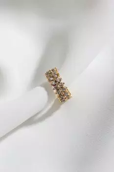 Серьги из хряща двухрядного камня с одинарным сжатым золотом цвета