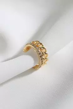 Серьги из хряща двухрядного камня с одинарным сжатым золотом цвета