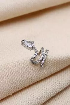 Серьги из хряща уха манжеты серебряного цвета с камнем в виде змеи(VIP)