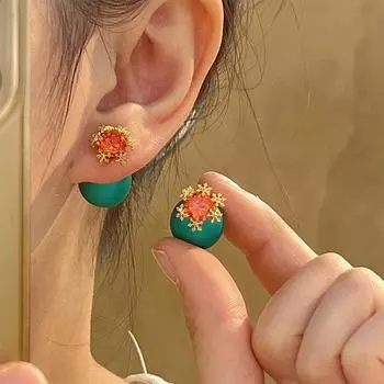 Серьги из искусственного жемчуга с милой снежинкой и цирконием, темпераментные роскошные женские серьги в форме снежинки, ювелирные аксессуары