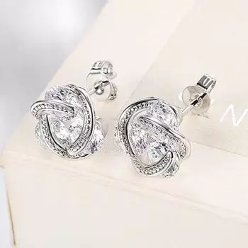 Серьги из камня золотого цвета Aaa с кубическим цирконием для женщин, модные ювелирные изделия серебряный