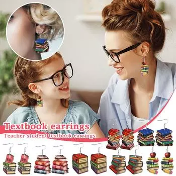 Серьги из книги «Любовь» Деревянные серьги Книга Серьги Двусторонняя живопись One Size