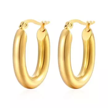 Серьги из круглой проволоки, серьги Wind Simple Temperament, женские модные серьги Niche Ear Buckle из нержавеющей стали 18K