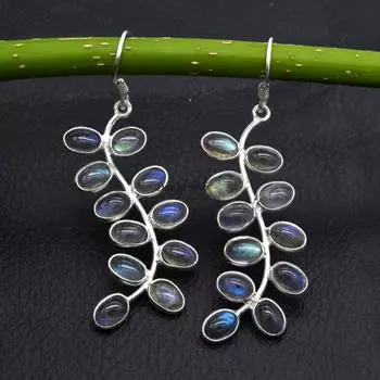 Серьги из лабрадорита, Дизайнерские серьги ручной работы, Женские серьги, Подарок для нее, Серьги с рамкой, Подарок на годовщину, Ювелирные изделия на день рождения