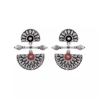 Серьги из латуни и серебра с оксидированием для женщин и девочек, стильная, модная эксклюзивная коллекция, 100% приятный для кожи продукт для сережек