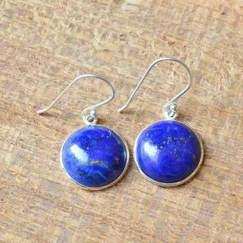 Серьги из лазурита, серьги из стерлингового серебра, серьги-ободки - серебряные серьги