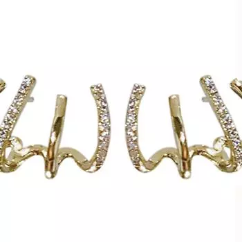 Серьги из медного сплава, серьги с четырьмя когтями, новая модная женская ниша, серьги с четырьмя когтями, элегантный дизайн, иглы из серебра 925 пробы