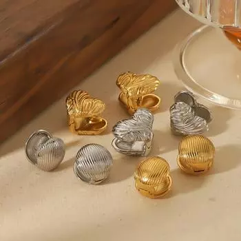 Серьги из мелкозернистой титановой стали, застежки-пряжки, женская атмосфера, продвинутое чувство, круглые преувеличенные серьги из нержавеющей стали, серьги, мода 18K