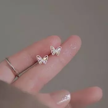 Серьги из мерцающего циркония в виде бабочки для женщин, легкие, роскошные, стильные, модные, индивидуальные, изысканные и универсальные
