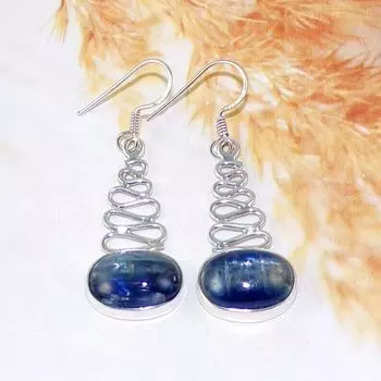 Серьги из настоящего кианита Серьги из кианита Серьги из стерлингового серебра 925 пробы