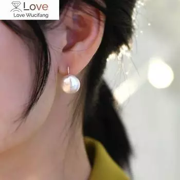 Серьги из настоящего стерлингового серебра 925 пробы с натуральным пресноводным жемчугом, модные украшения для женщин, подарки 12-13mm белый