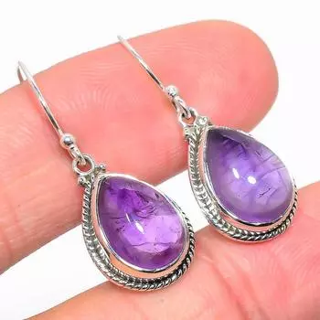Серьги из натурального африканского аметиста, ручная работа, 925 пробы, чистое серебро, 1,25 дюйма, I9c31