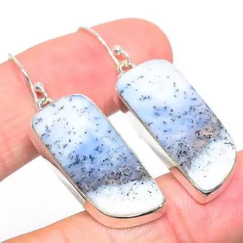 Серьги из натурального дендрита и опала из стерлингового серебра 925 пробы 2 дюйма w0U58