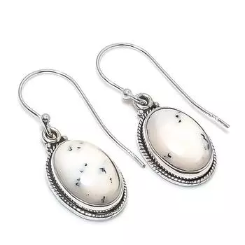 Серьги из натурального дендрита и опала, из чистого серебра 925 пробы, 1,25 дюйма, l9Q66