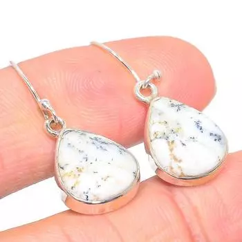 Серьги из натурального дендрита и опала из стерлингового серебра 925 пробы 1,25 дюйма m9Q00