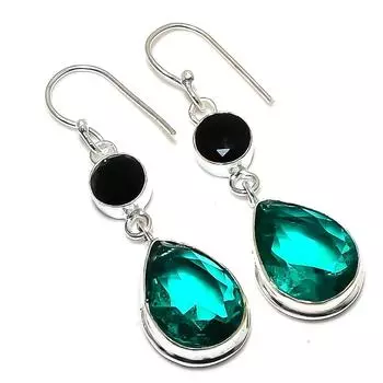 Серьги из натурального индиголита, турмалина и шпинели из стерлингового серебра 925 пробы 2,17 дюйма v0W46