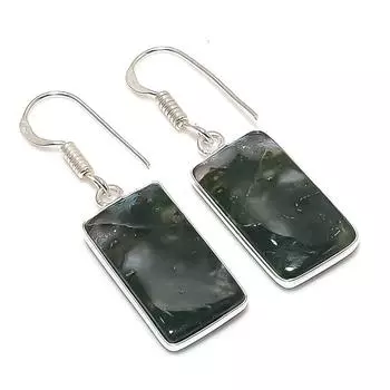 Серьги из натурального индийского мохового агата из стерлингового серебра 925 пробы 1,58 дюйма D4t49