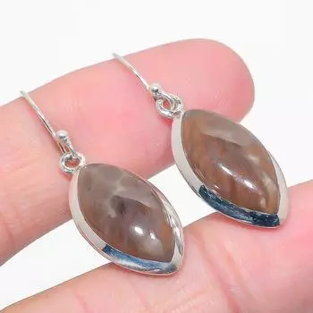 Серьги из натурального ископаемого коралла из стерлингового серебра 925 пробы 1,50 дюйма n5i79