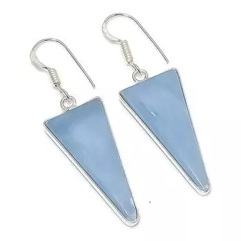 Серьги из натурального камня ангелит из стерлингового серебра 925 пробы 2,01 дюйма U0E52