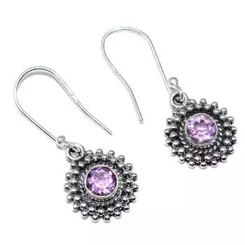 Серьги из натурального камня чакры, твердые серьги из стерлингового серебра 925 пробы, серьги ручной работы, ювелирные изделия, подарок для женщин и девочек E-1154 разноцветный